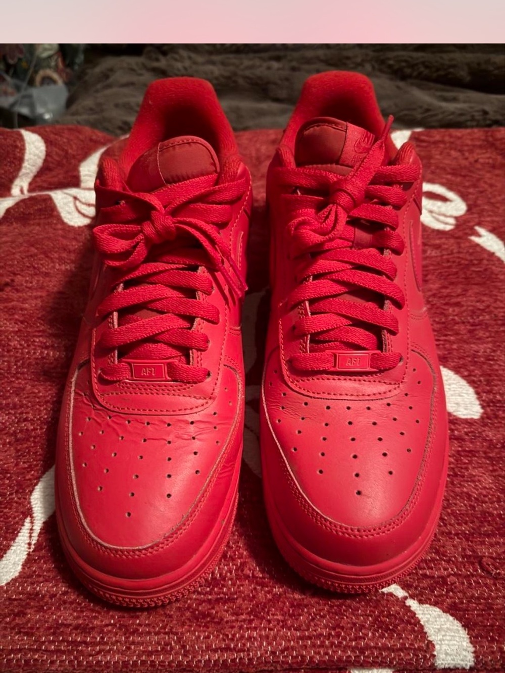 Nike Men's size 12 Red Low-Top Leather Sneakers